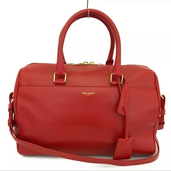 Yves Saint Laurent Handbags - Yves Saint Laurent Red Leather Baby Duffle Crossbody/Handbag
